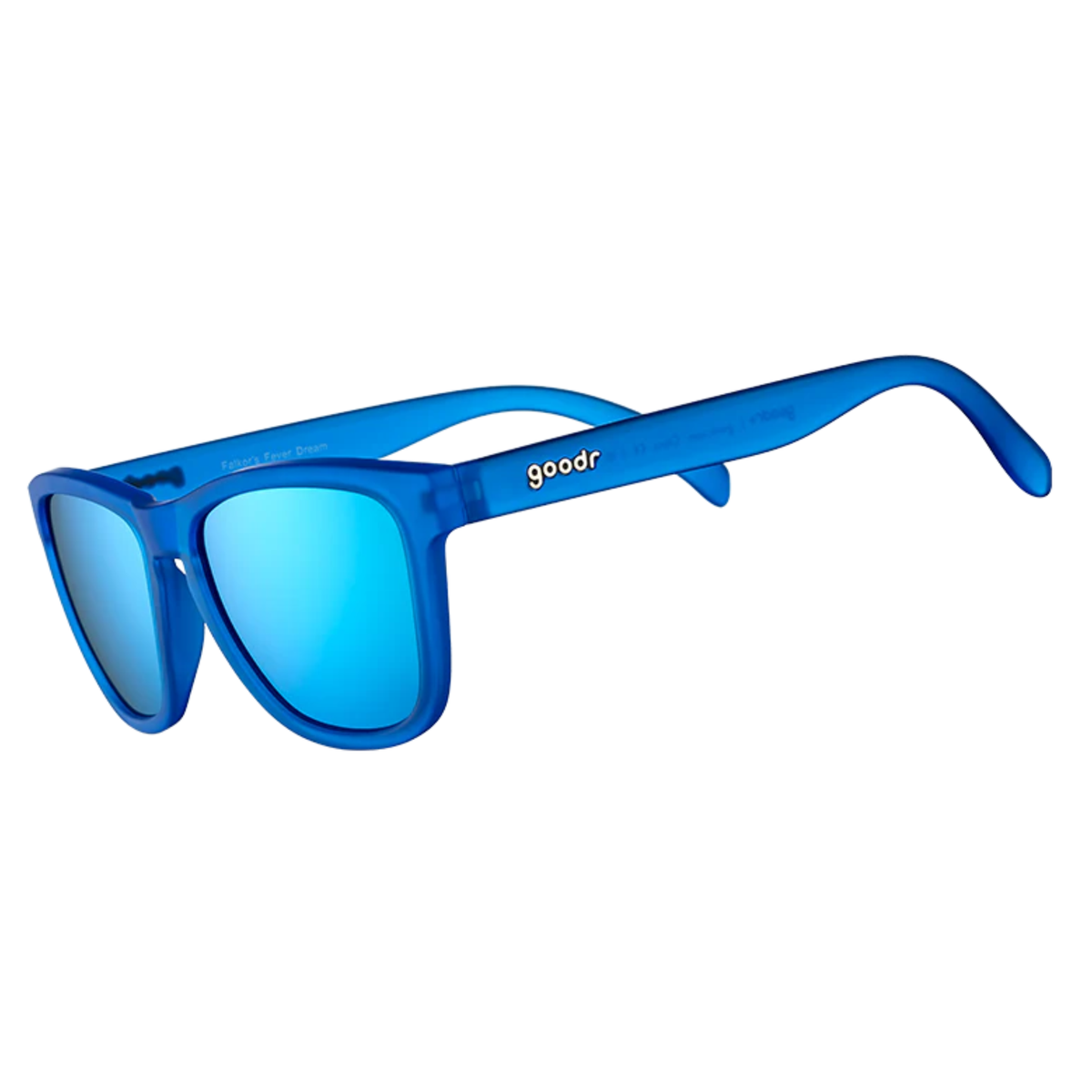 Goodr Falkors's Fever Dream Sunglasses Blue Polarised Lenses: Blue Frame
