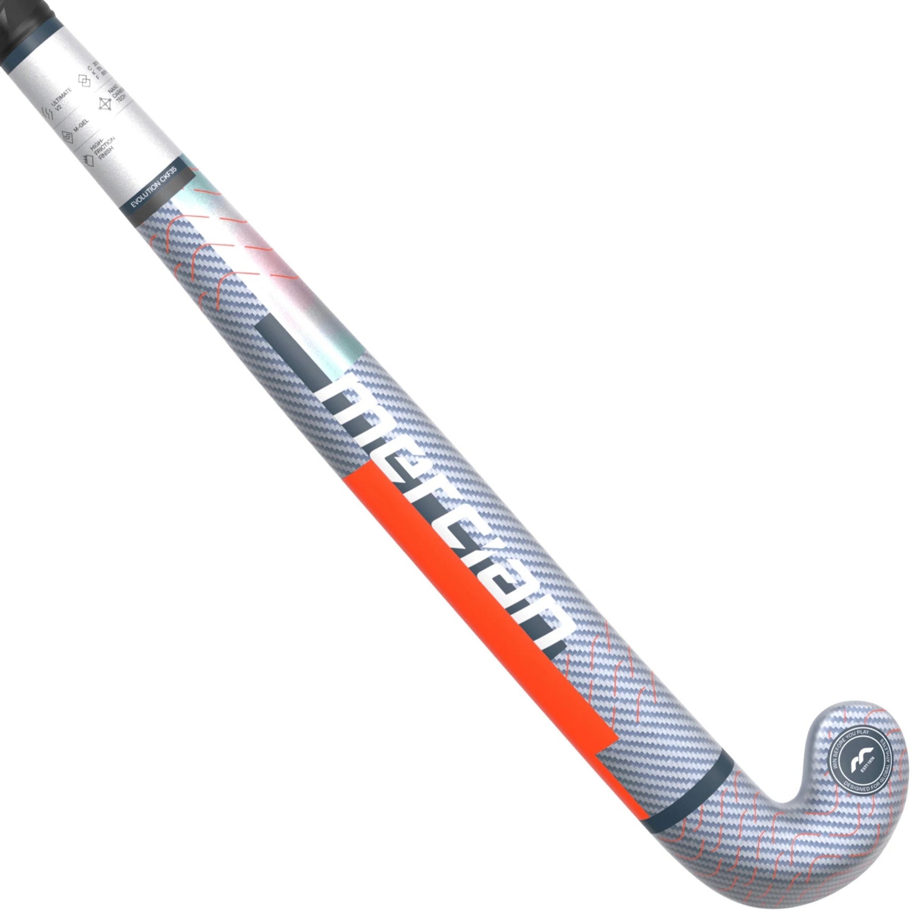 Mercian Evolution CKF35 Ultimate Hockey Stick: Silver Carbon/Orange