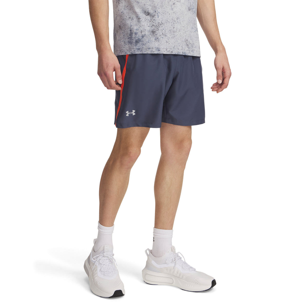 Under Armour Mens Launch Run 7inch Running Shorts: Downpour Grey/Reflective