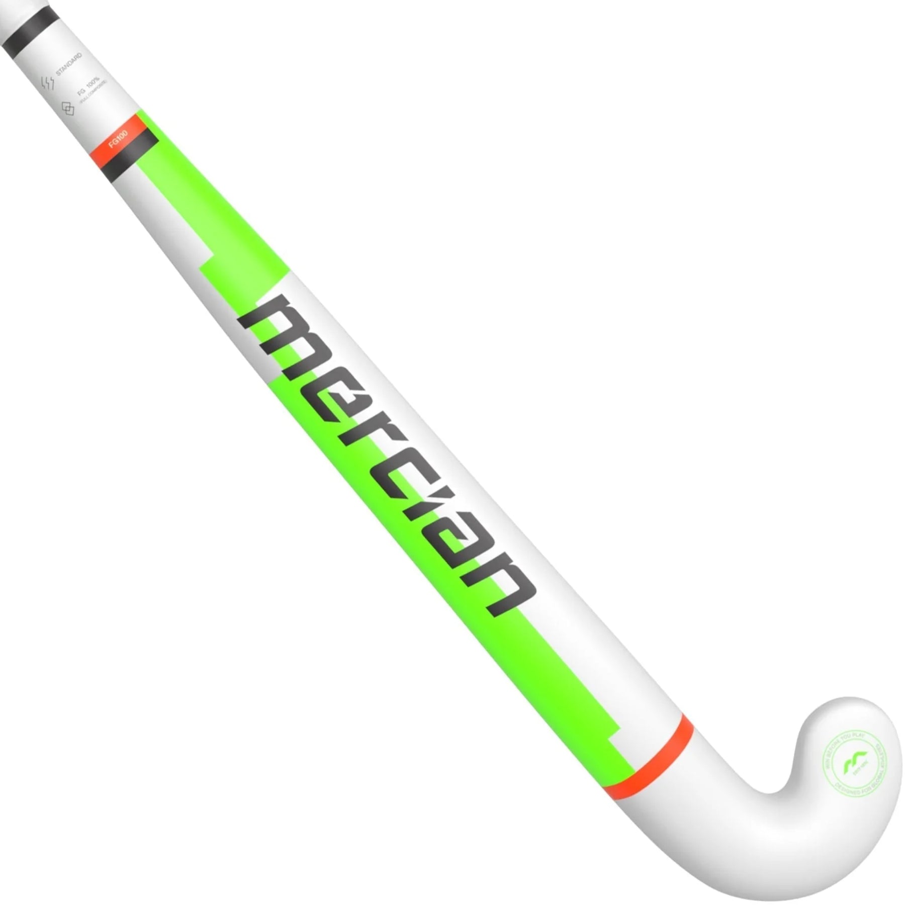 Mercian Genesis FG100 Low Junior Hockey Stick: White/Neon Green