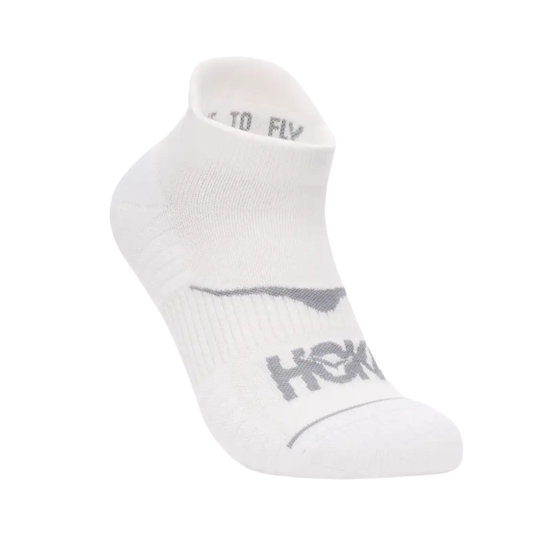 Hoka U No-Show Running Socks (3 pack) :White/White