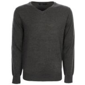 V Neck Sweater Cotton Acrylic: Grey