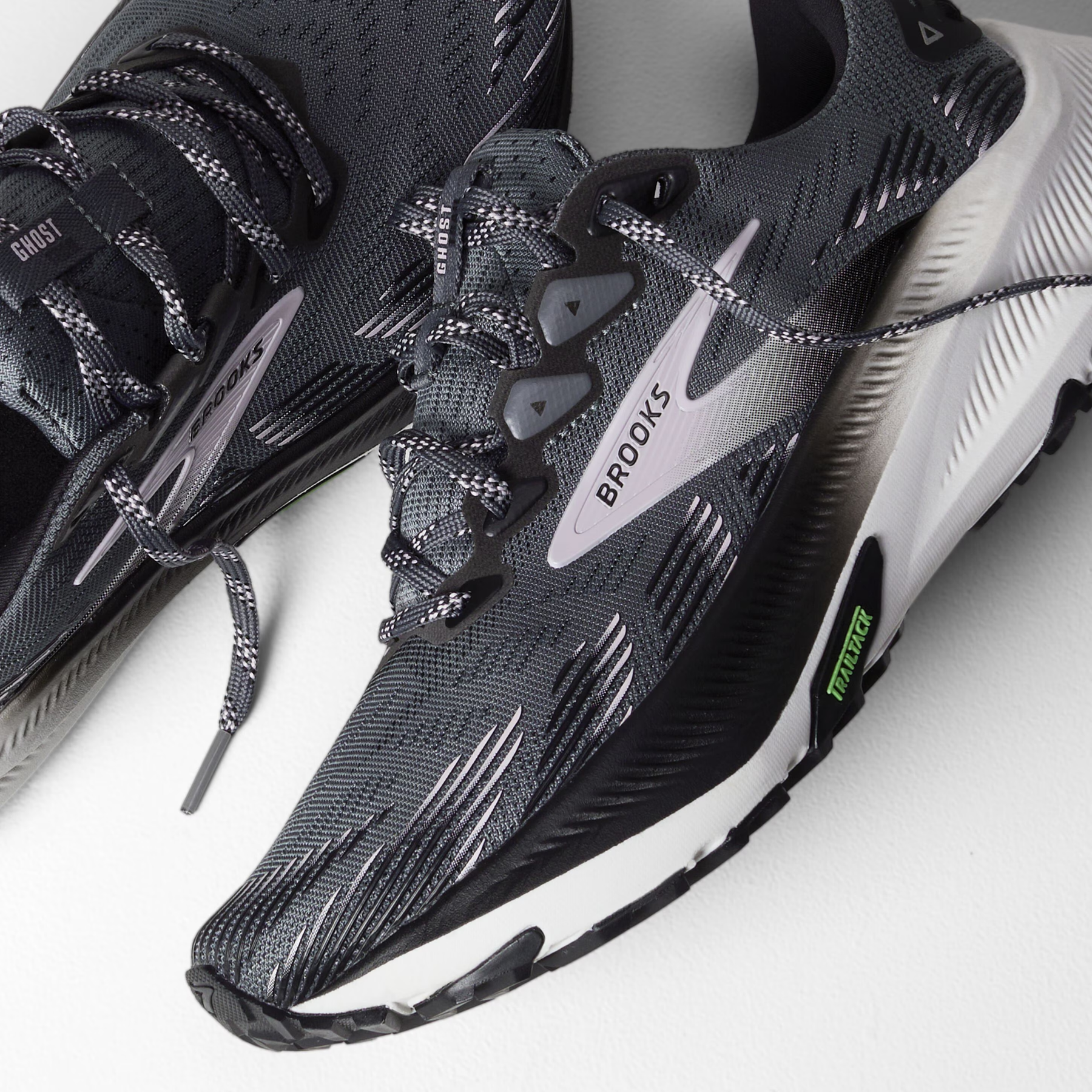 Brooks Ghost Womens Trail Running Shoes: Poppy Seed/Black/Pink