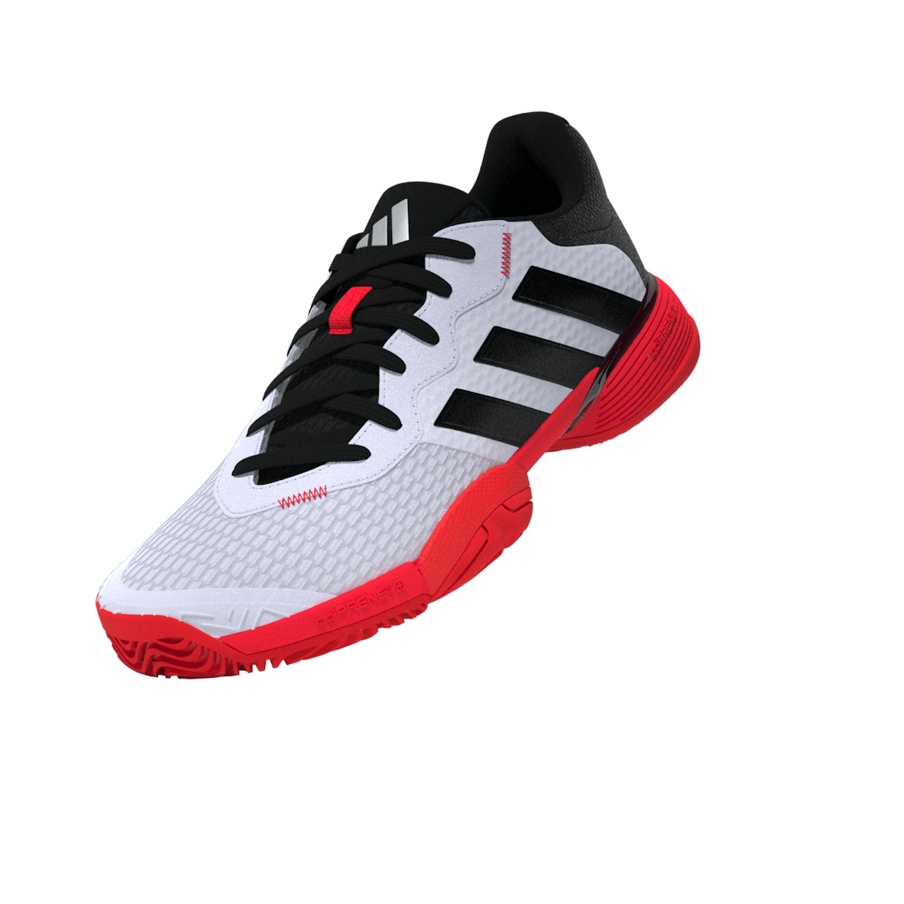 Adidas Barricade K Kids Tennis Shoes: White/Black/Red