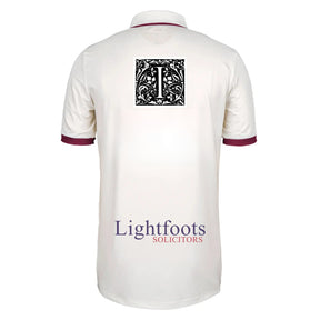 Cookham Dean CC Performance Shirt Short Sleeve: Ivory/Maroon