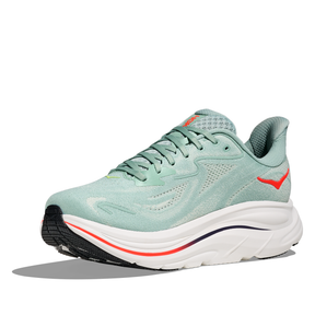 Hoka Clifton 10 Men's Running Shoes: Sage/Neon Flame