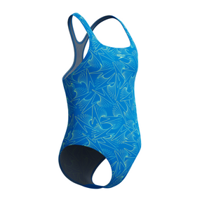 Speedo Girls Hyperboom Allover Medalist Swimsuit: Blue