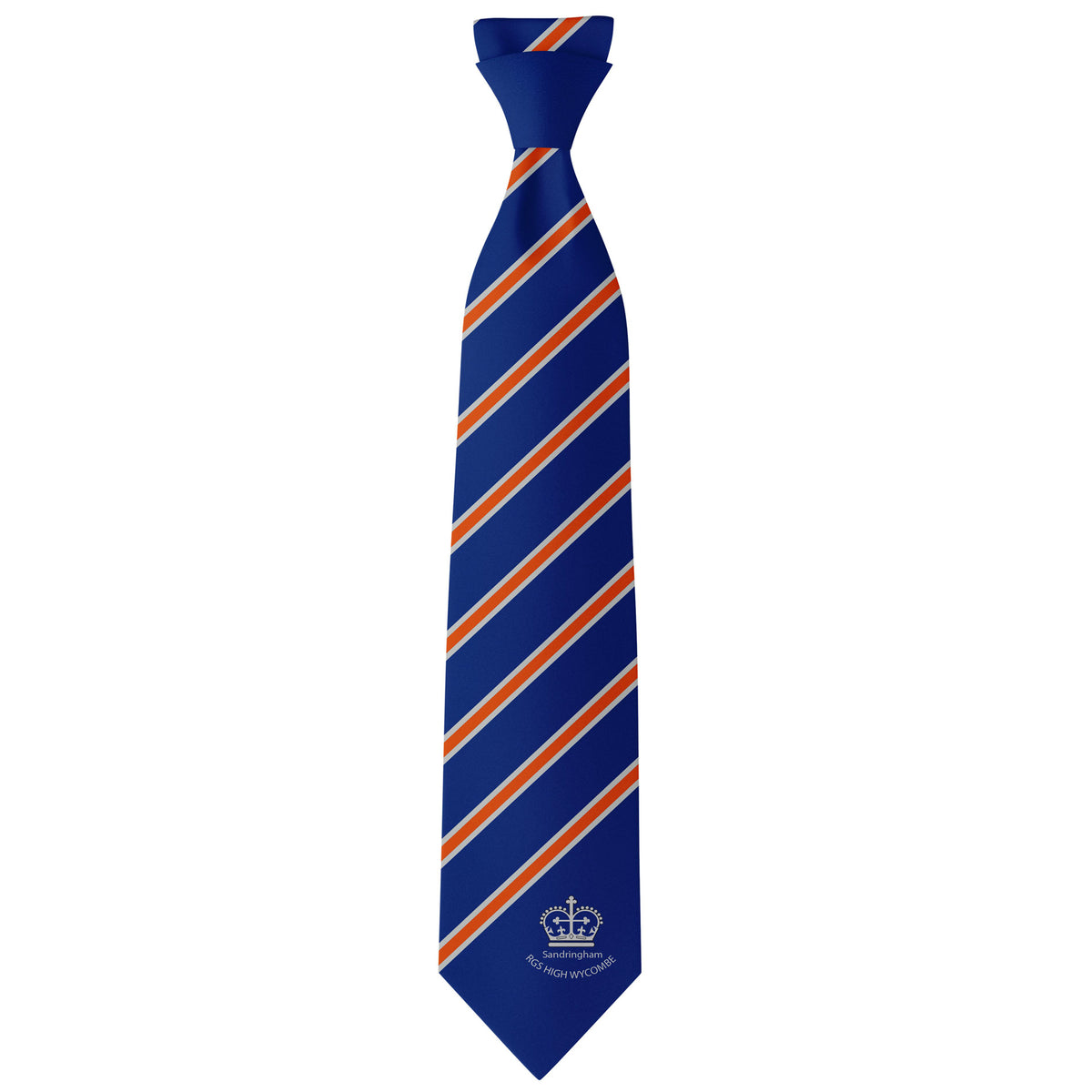 Royal Grammar School Tie Sandringham: Sapphire/Orange