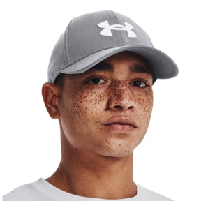 Under Armour Blitzing Baseball Cap: Steel/White