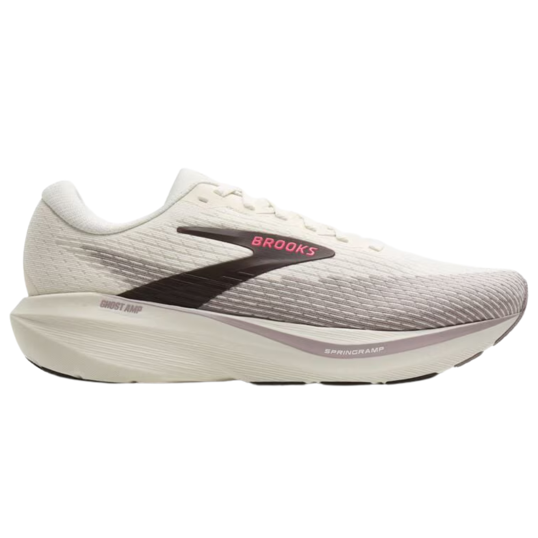 Brooks Ghost Amp Womens Running Shoes: Arctic Wolf/Dove/Pink
