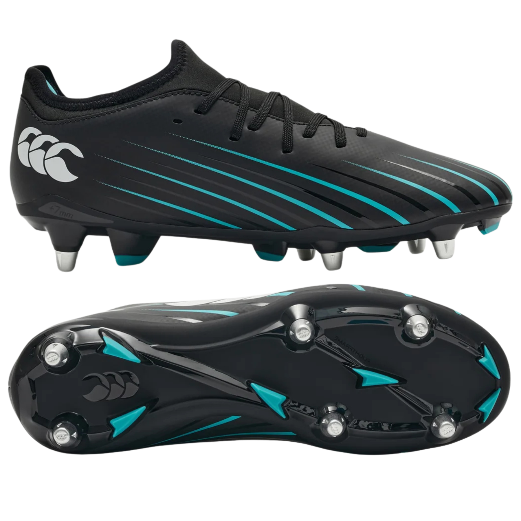 Canterbury Speed Falcon Team SG Rugby Boots: Black/Green