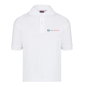 ICS London 100% Cotton Short Sleeve Polo Shirt: White