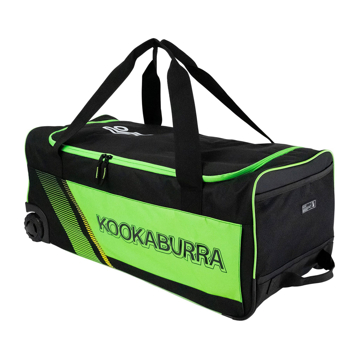 Kookaburra 9500 Wheelie Cricket Bag: Black/Neon Green 2025