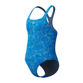 Speedo Girls Hyperboom Allover Medalist Swimsuit: Blue