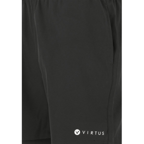 Virtus Zayne Mens 2 in 1 Running Shorts: Black