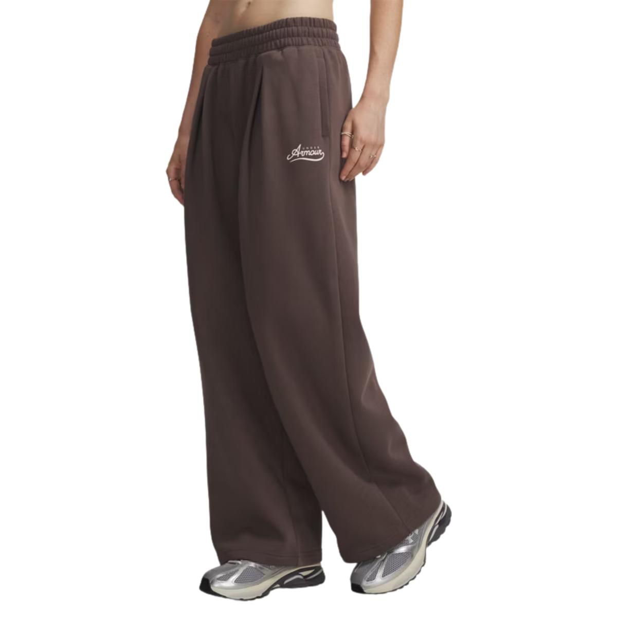 Under Armour Rival Pleated Women's Pants: Peppercorn/Bashful Pink