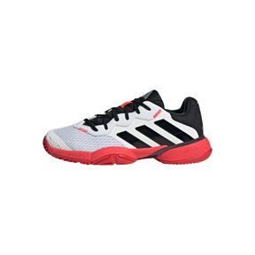 Adidas Barricade K Kids Tennis Shoes: White/Black/Red