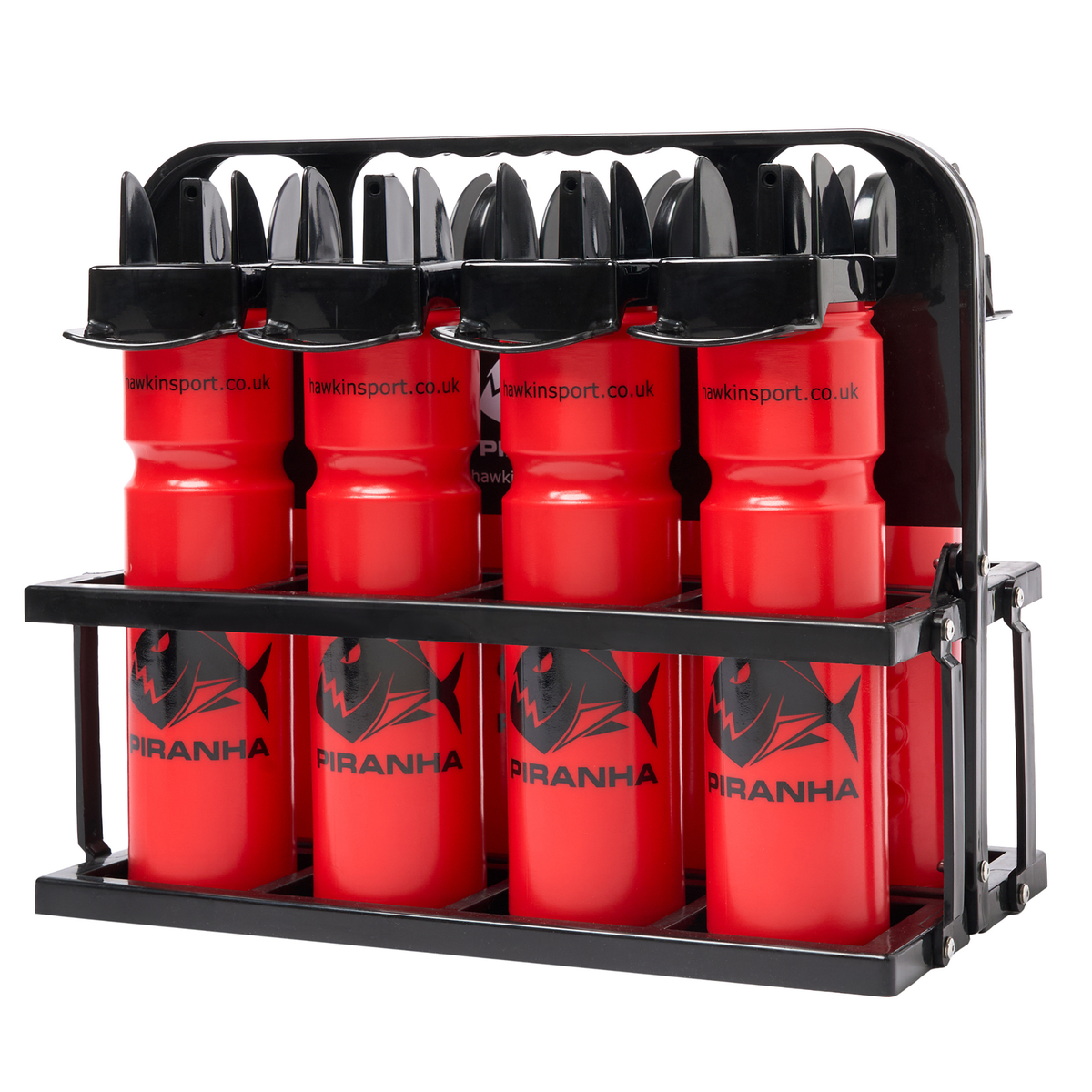 Piranha 1 Litre Hygenic Drinks Bottle Set of 8 with Carrier