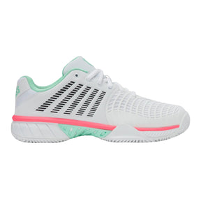 K Swiss Express Light 3 Clay Womens Tennis Shoes: White/Mint/Pastel Pink