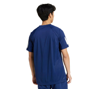 Adidas Club 3 Stripe Mens Tennis Tee: Navy