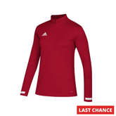 Adidas T/Shirt T19 Quarter Zip Ls Womens: Red