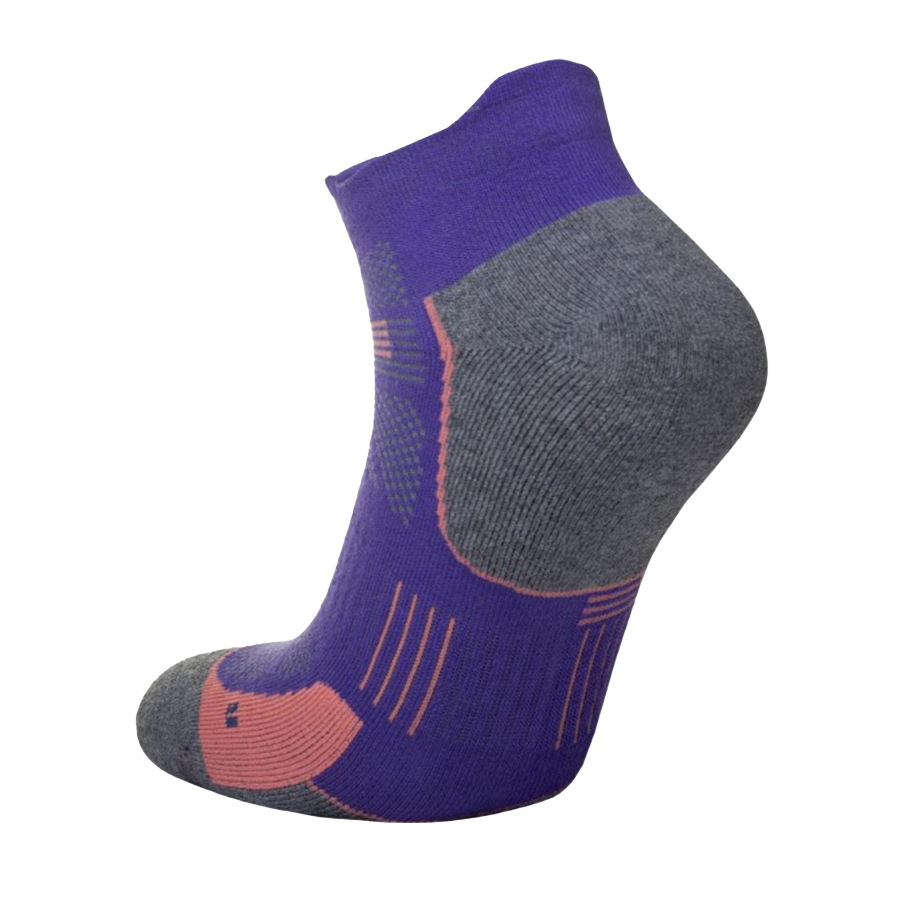 Hilly Womens Supreme Socklet: Plum/Grey Marl