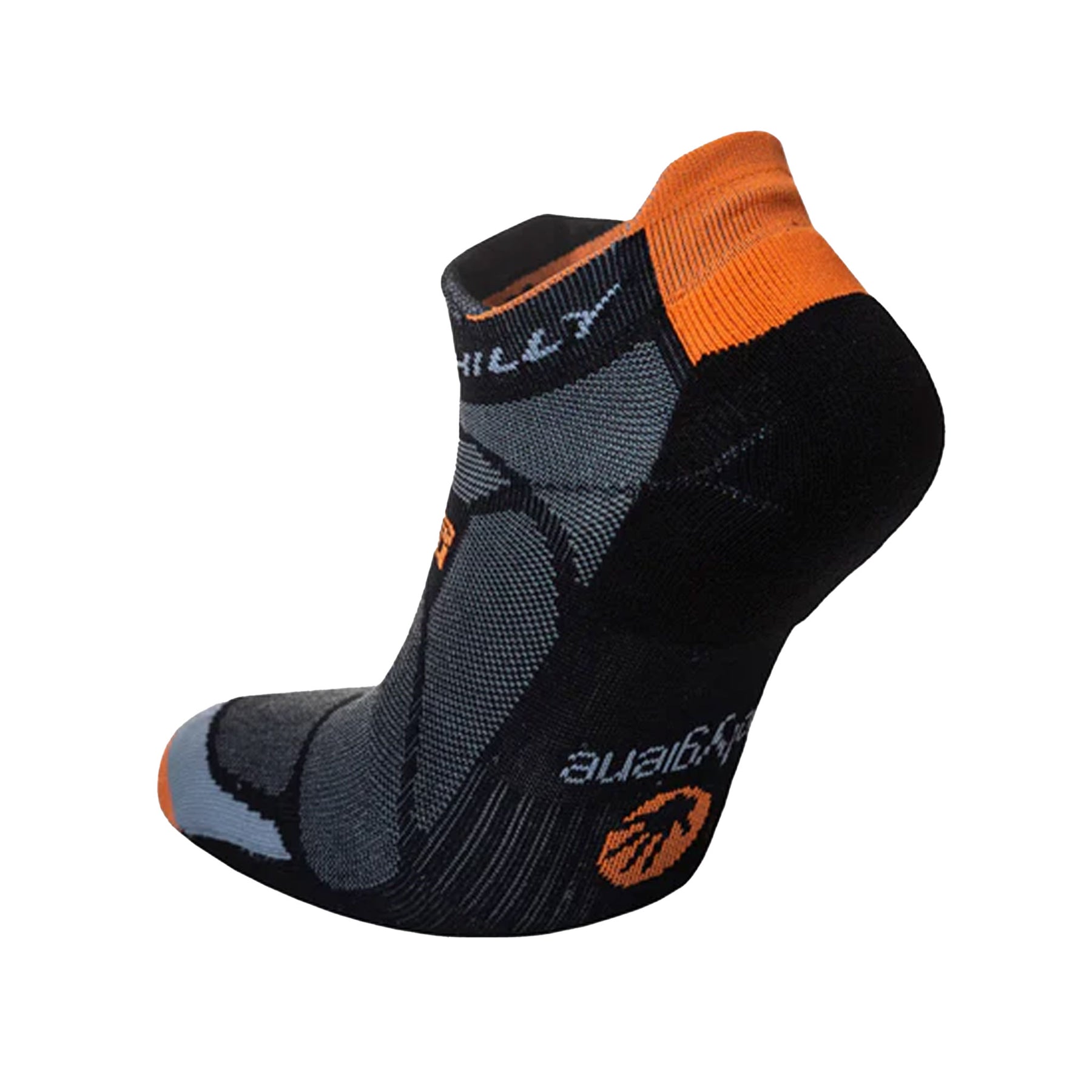 Hilly Marathon Fresh Socklet: Black/Orange