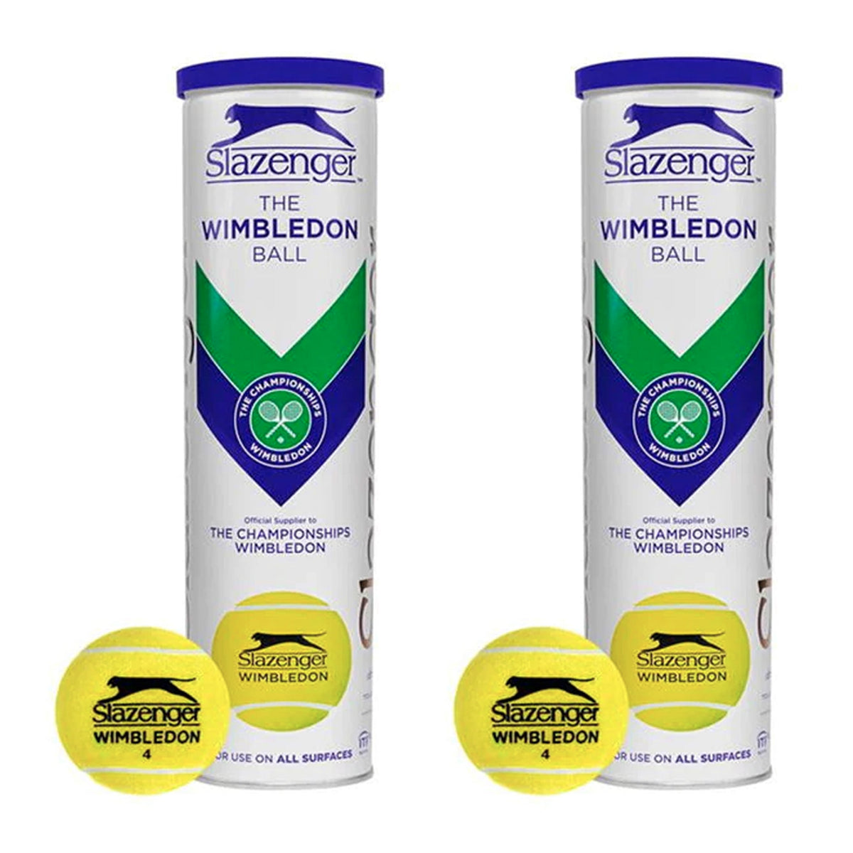 Slazenger Wimbledon Tennis Balls - 2 x 4 Ball Can