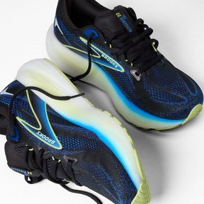 Brooks Glycerin 22 Mens Running Shoes: Black/Cobalt/Neo Yellow