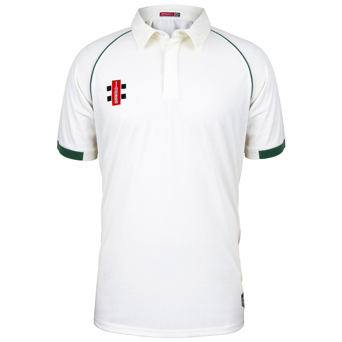 Gray Nicolls Matrix V2 Short Sleeve Cricket Shirt: Ivory/Green