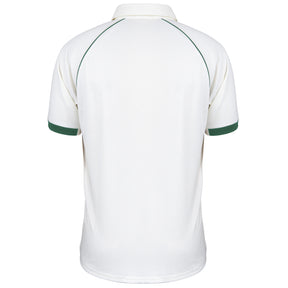 Gray Nicolls Matrix V2 Short Sleeve Cricket Shirt: Ivory/Green