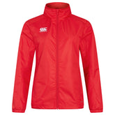 Canterbury Womens Club Vaposhield Full Zip Rain Jacket: Red