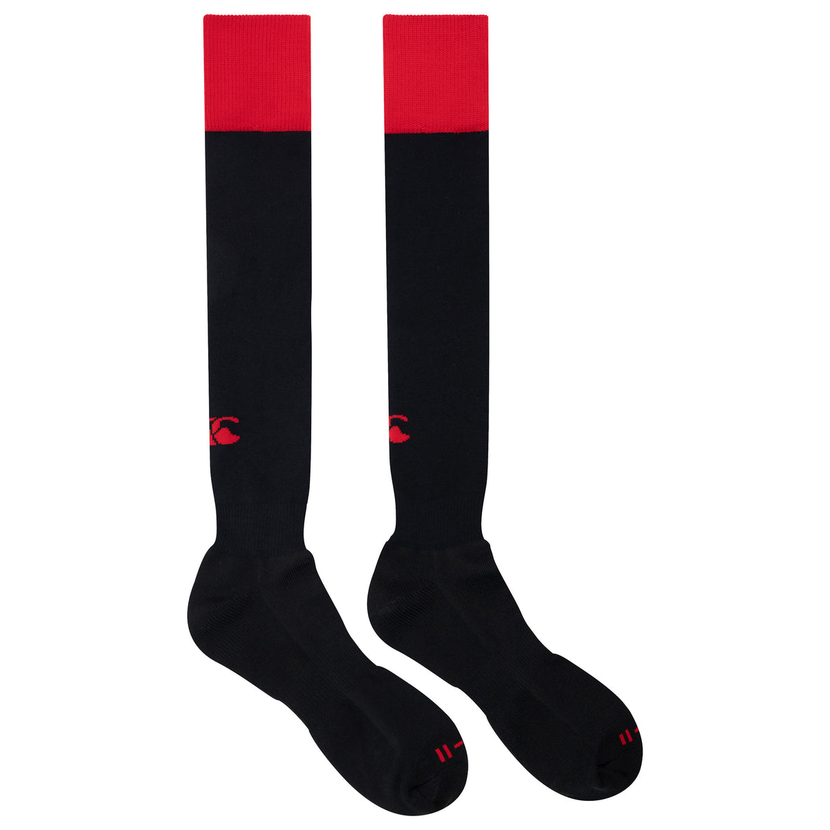Canterbury Club Cap Sock: Black/Red