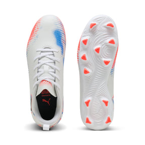 Puma Future 8 Play FG/AG Junior Football Boots: Puma White/Black/Glowing Red