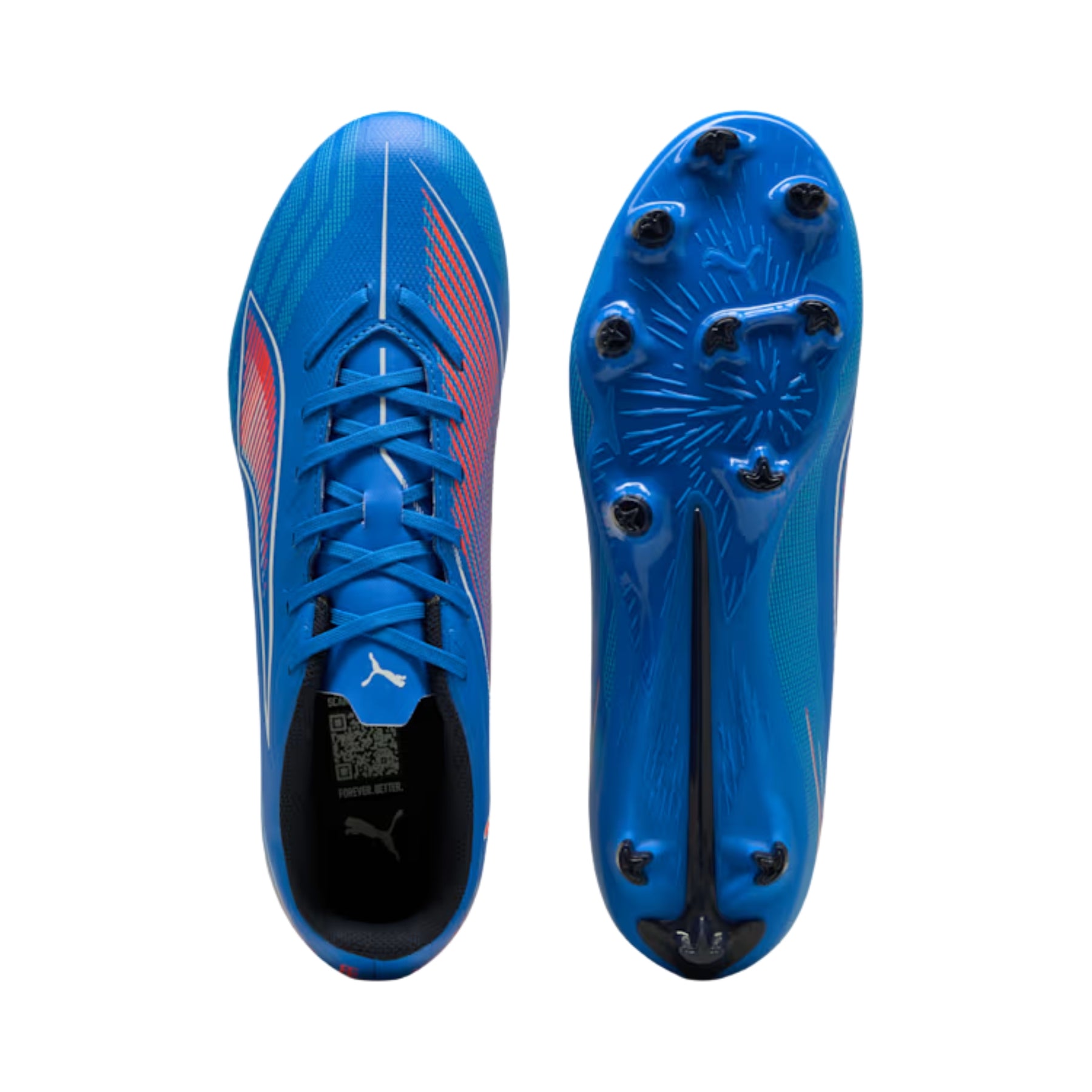 Puma Ultra 6 Play FG/AG Football Boots: Ultra Blue/Puma White/Glowing Red