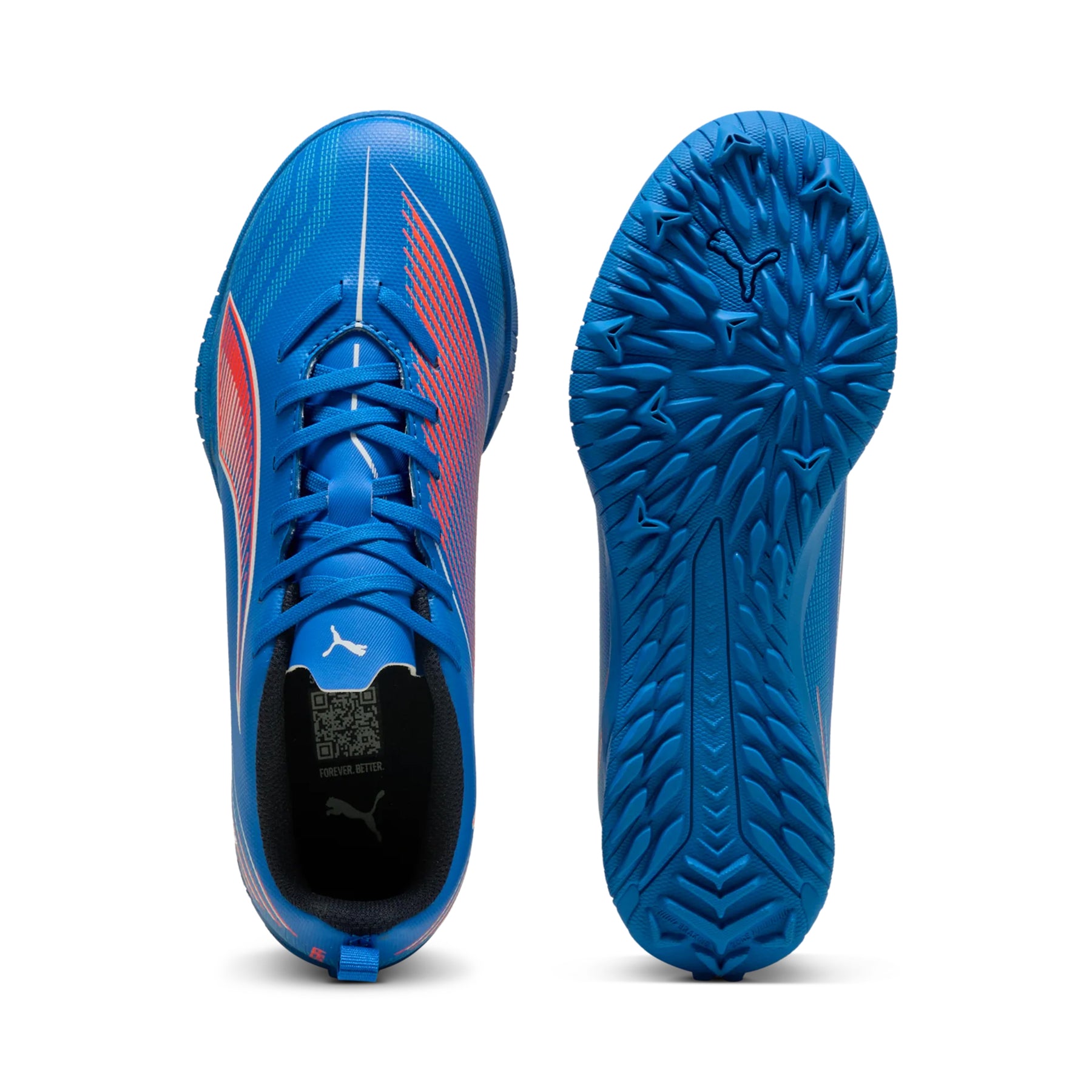 Puma Ultra 6 Play TT Junior Football Boots: Ultra Blue/White/Glowing Red
