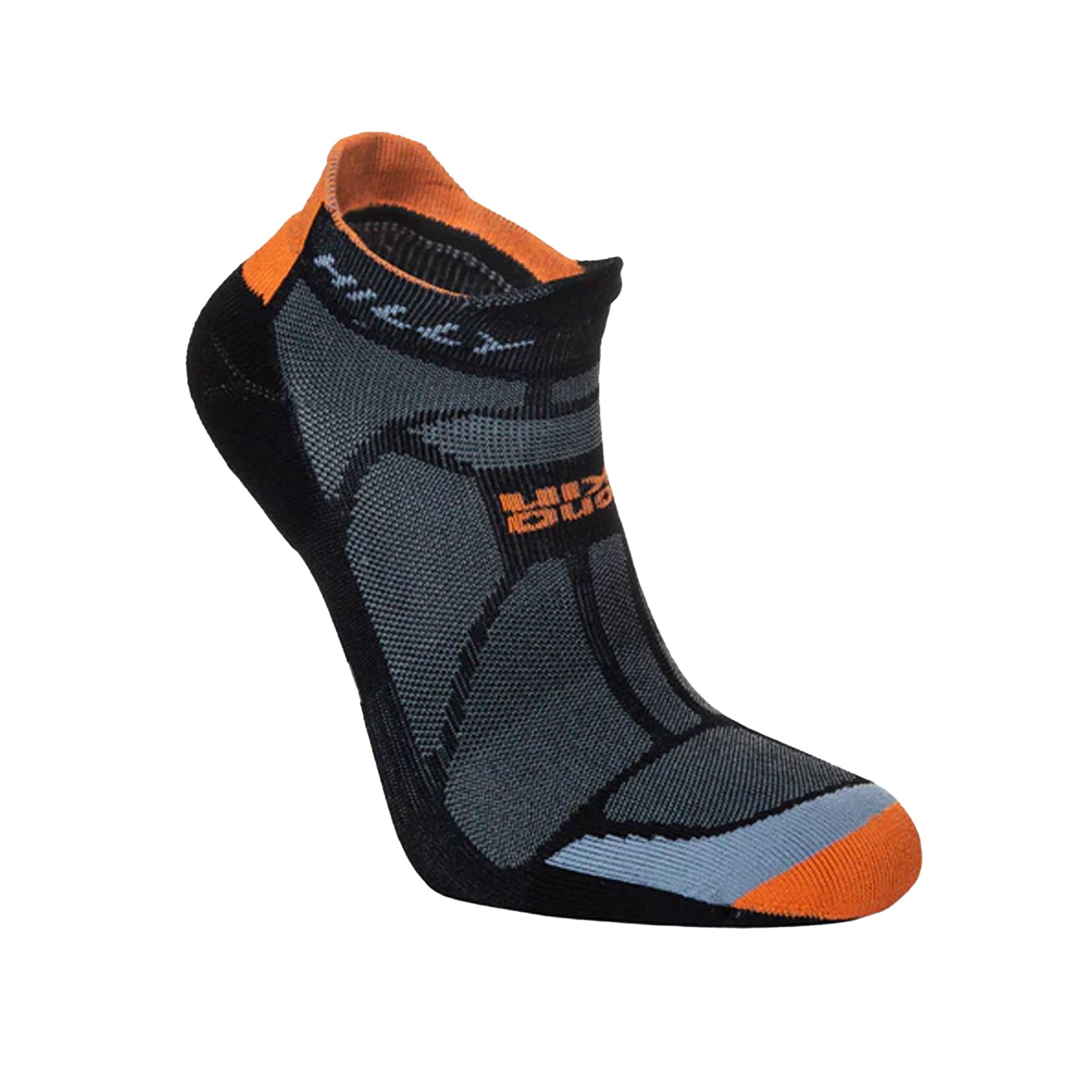 Hilly Marathon Fresh Socklet: Black/Orange