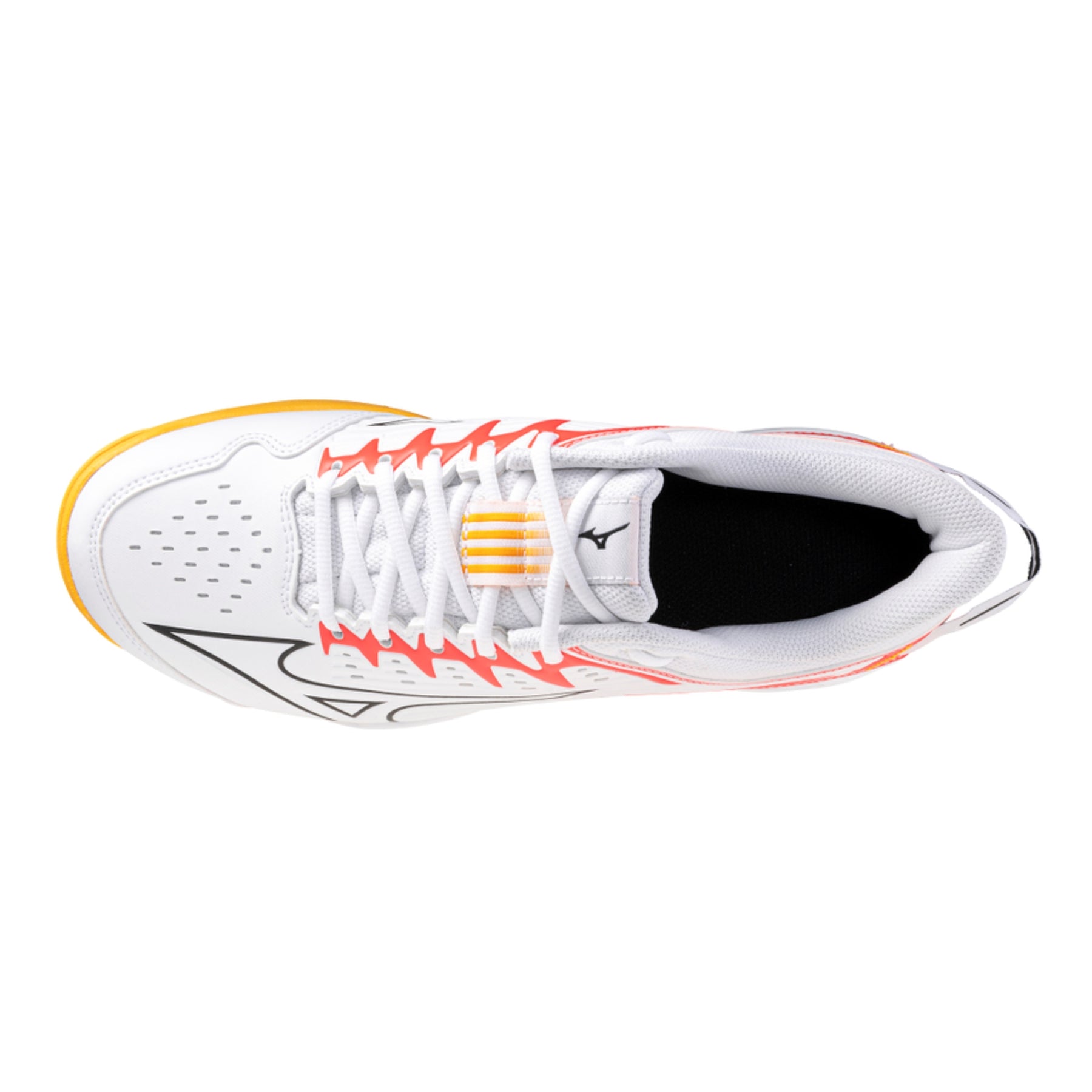 Mizuno Wave Lynx 2 Astro Hockey Shoes: White/Fiery Coral/Citrus