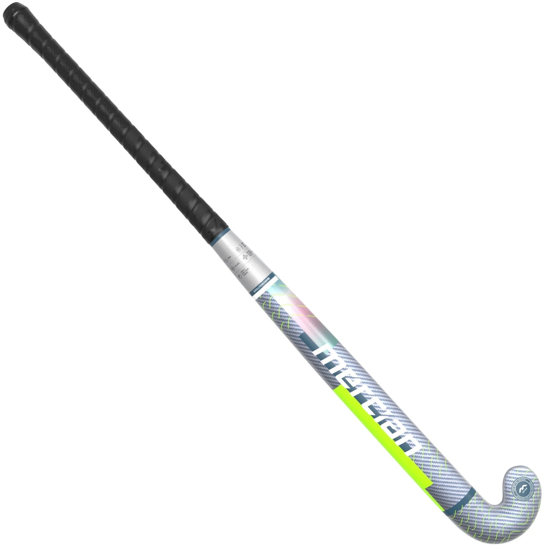 Mercian Evolution CKF85 Pro Hockey Stick: Silver Carbon/Lime