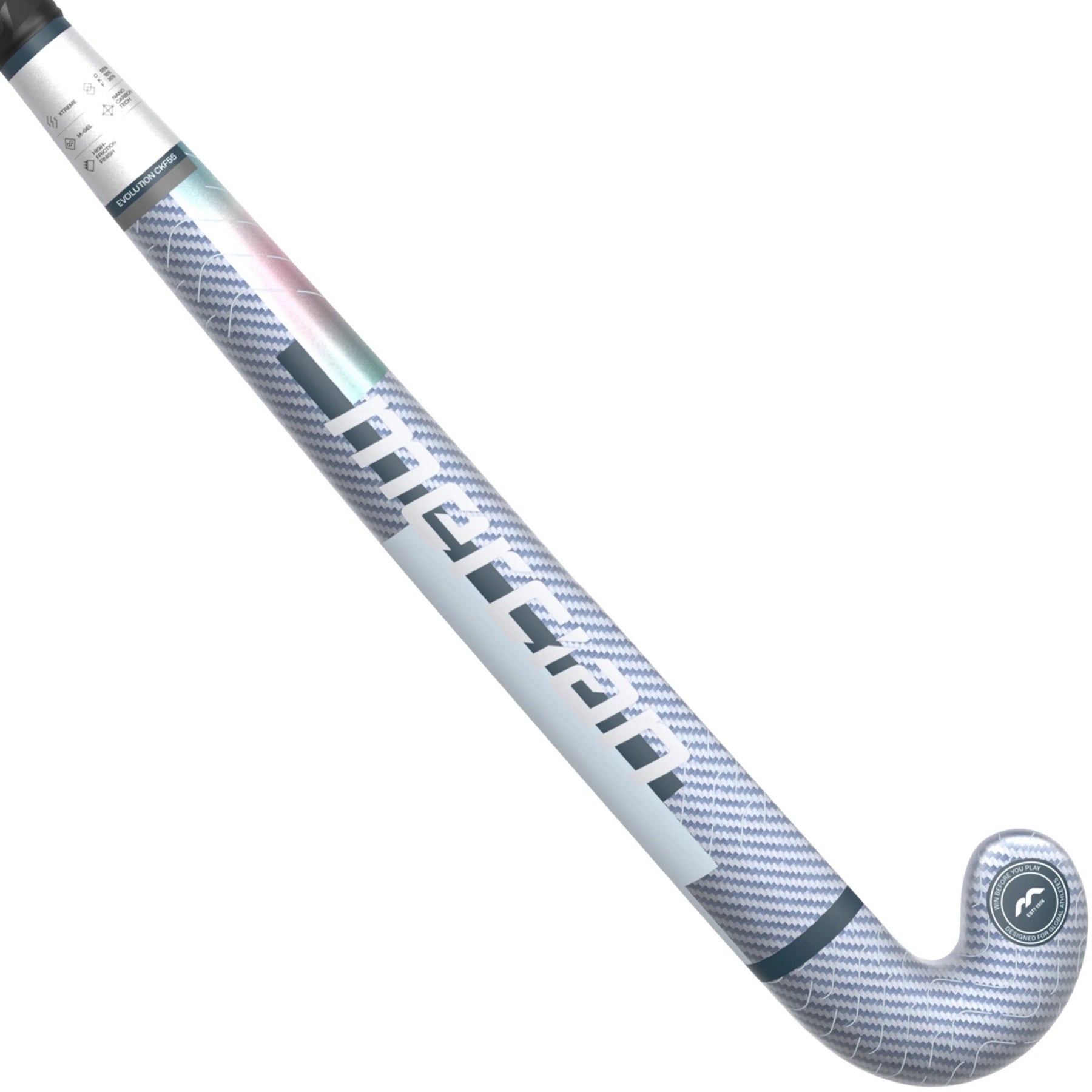 Mercian Evolution CKF55 Xtreme Hockey Stick: Silver Carbon/Grey