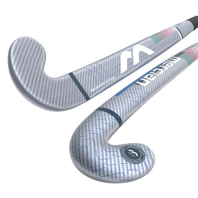 Mercian Evolution CKF65 Pro Hockey Stick: Silver Carbon/Royal