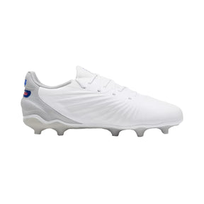 Puma King Match FG/AG Junior Football Boots: White/Bluemazing/Light Grey