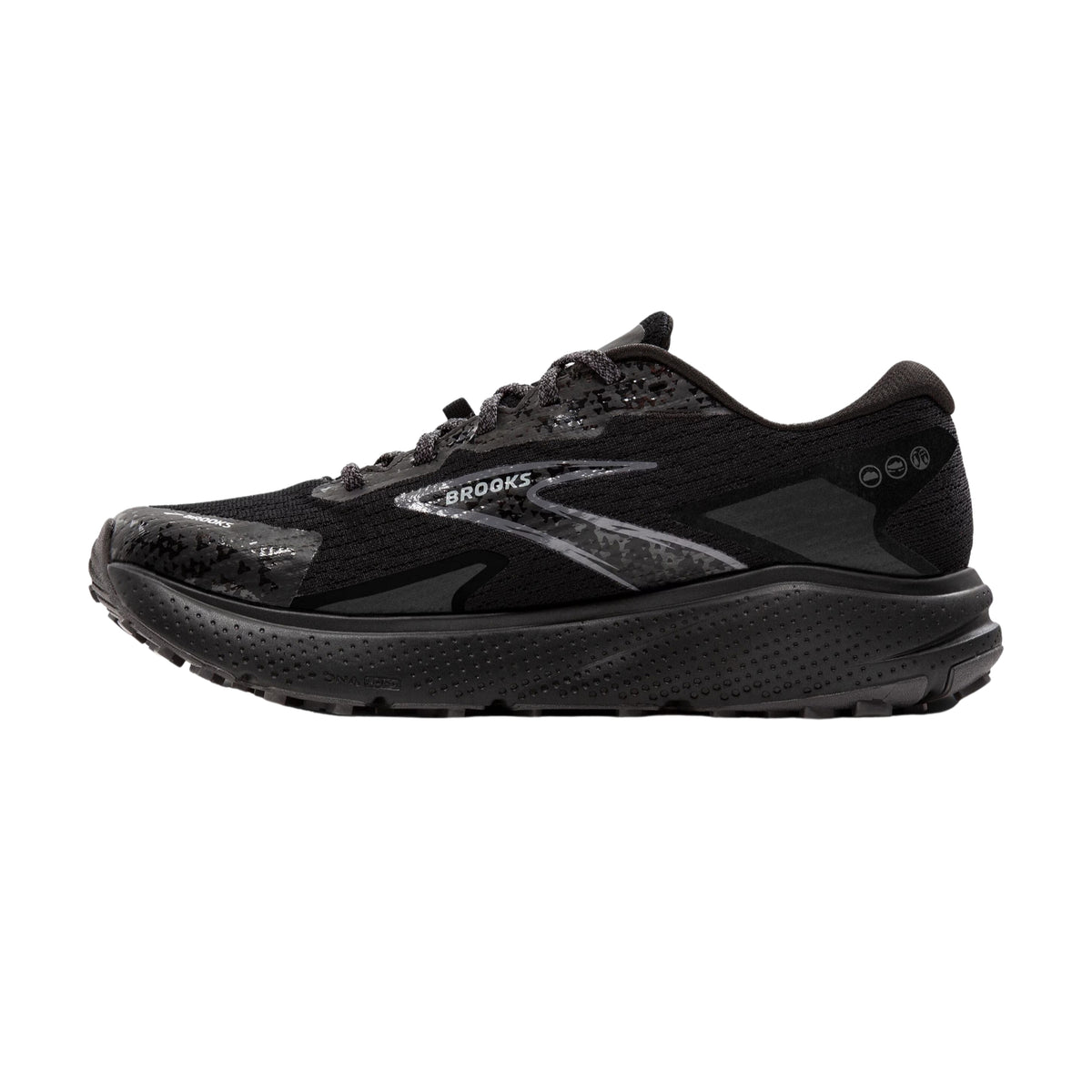Brooks Divide 5 GTX Mens Trail Running Shoes: Black/Alloy/Primer Grey