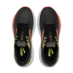 Brooks Ghost 16 Mens Running Shoes: Black/Mandarin Red/Green