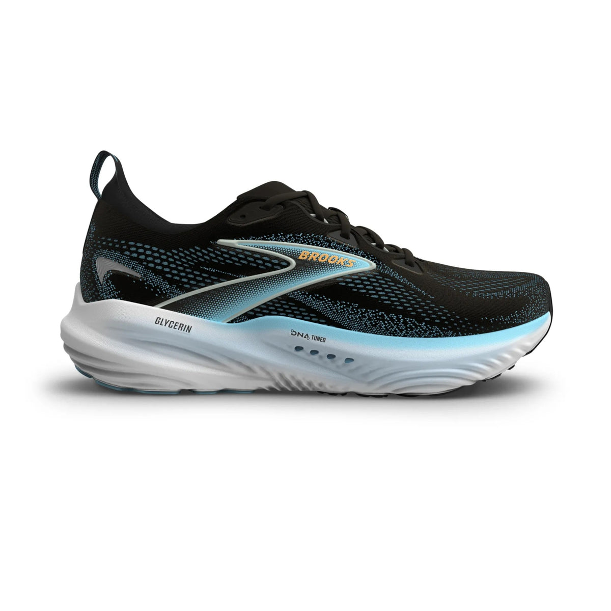 Brooks Glycerin 22 Mens Running Shoes: Black/Atomizer/Blazing Orange