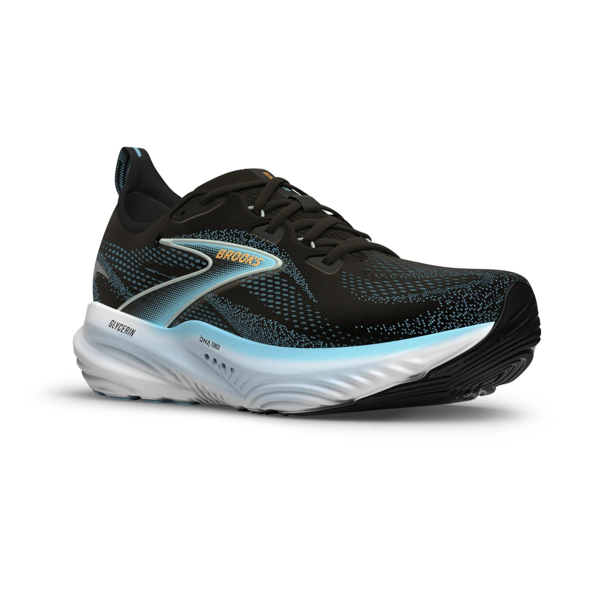 Brooks Glycerin 22 Mens Running Shoes: Black/Atomizer/Blazing Orange