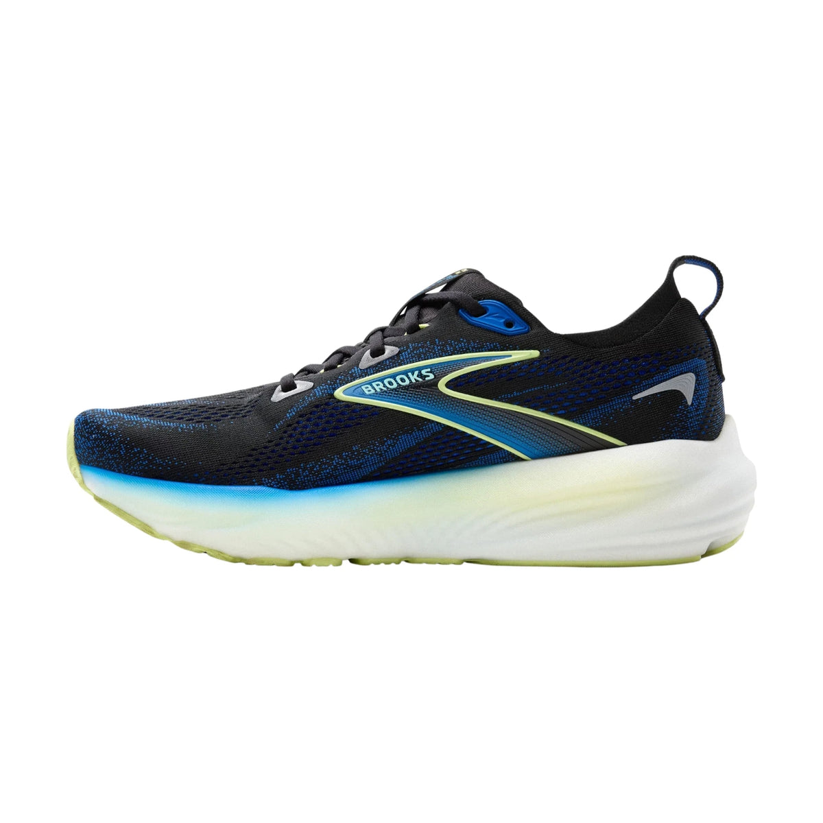 Brooks Glycerin 22 Mens Running Shoes: Black/Cobalt/Neo Yellow