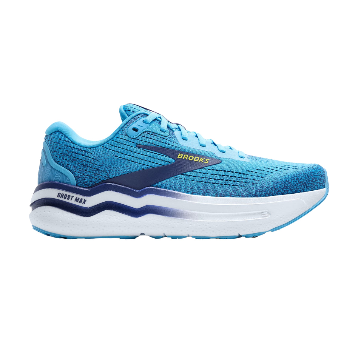 Brooks Ghost Max 2 Mens Running Shoes: Bonnie Blue/Blue Ribbon/Yellow