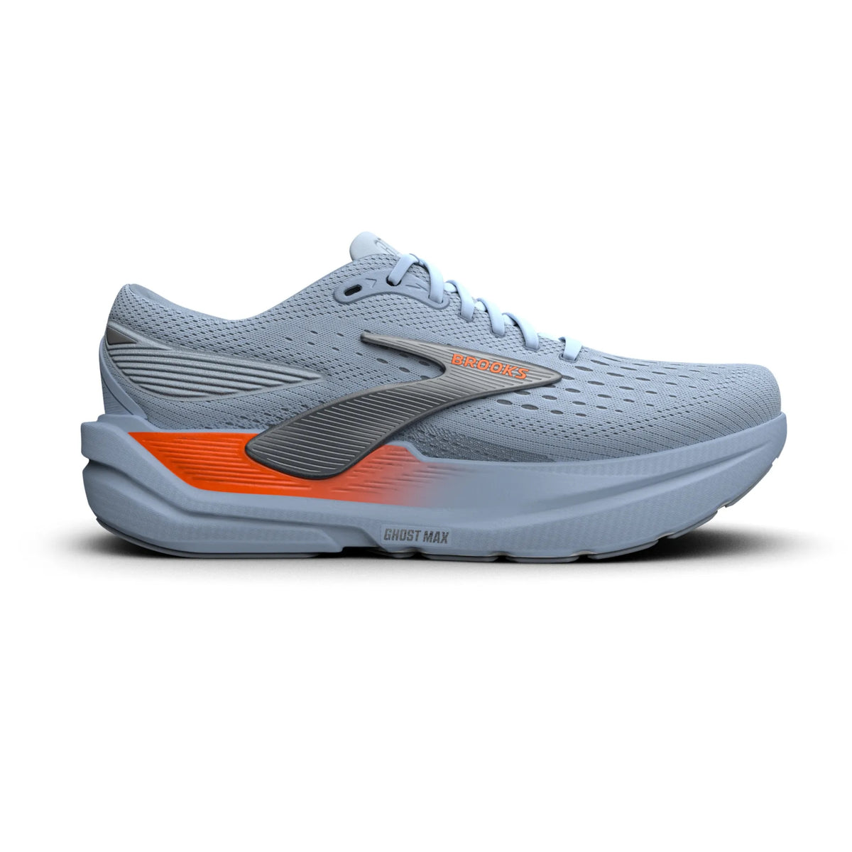 Brooks Ghost Max 3 Mens Running Shoes: Primer Grey/Antarctica/Red