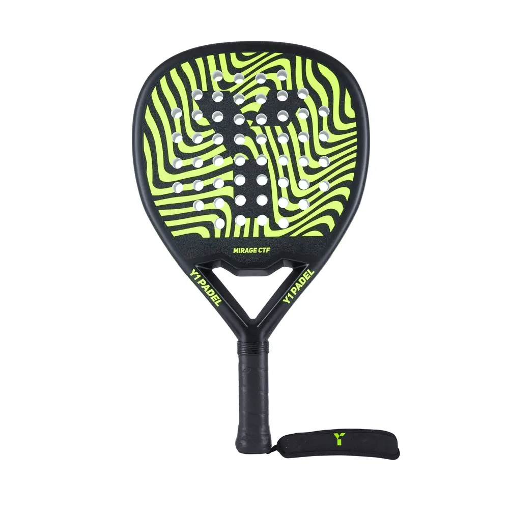 Y1 Mirage Padel Racket: Black/Yellow